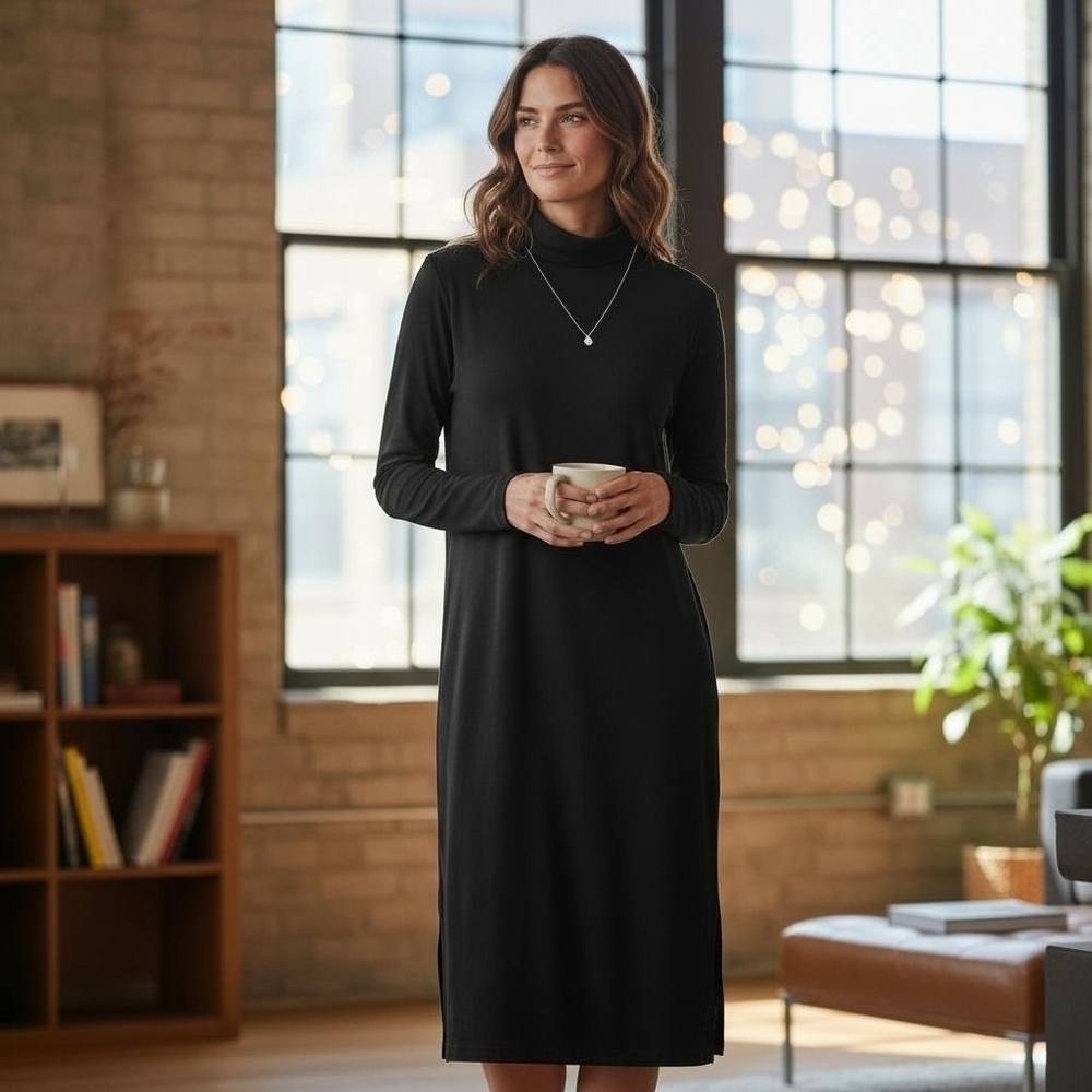Part-Two Conpenhagen Elegant Black Turtleneck Dress  XS